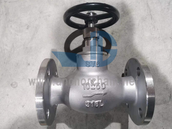 JIS F 7409 16K SCS16 स्टेनलेस स्टील स्क्रू डाउन चेक ग्लोब वाल्व